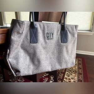 DKNY City Tote in Charcoal and Black